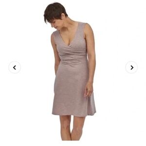 Patagonia porch song dress, lilac colored stripe, small, EUC